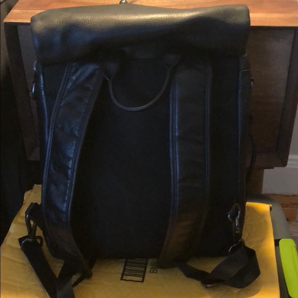 Kenneth Cole Black Leather Backpack Backpacks